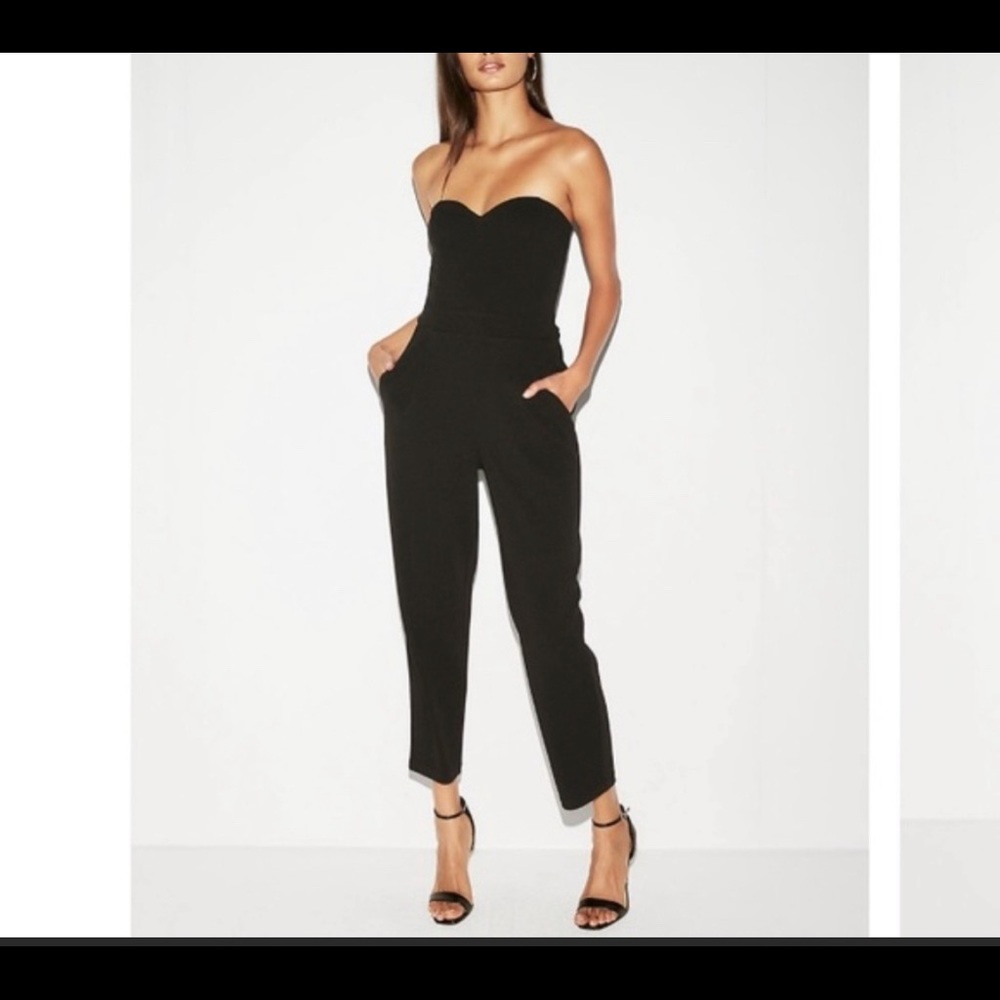 Strapless sweetheart neck jumpsuit
